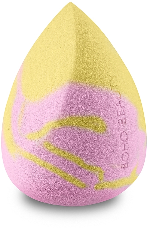 Makeup Sponge, medium, pink with yellow - Boho Beauty Bohomallows Medium Cut Pink Lemon — photo N1