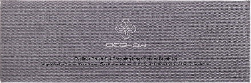 Makeup Brush Set, 5 pcs - Eigshow Ultra Fine Series All in One Pro Detail Eyeliner Brush Set — photo N3
