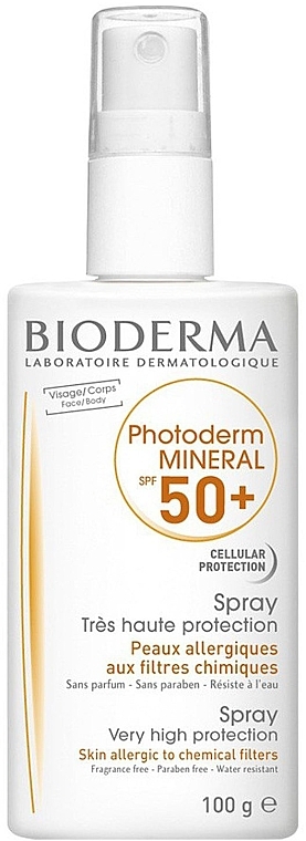 Intensive Sunscreen Spray - Bioderma Photoderm Mineral SPF 50+ Spray — photo N1