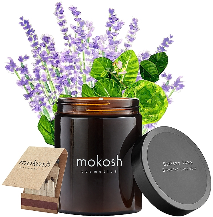 Vegetable Soy Candle "Idyllic Meadow" in Glass Jar - Mokosh Cosmetics — photo N1