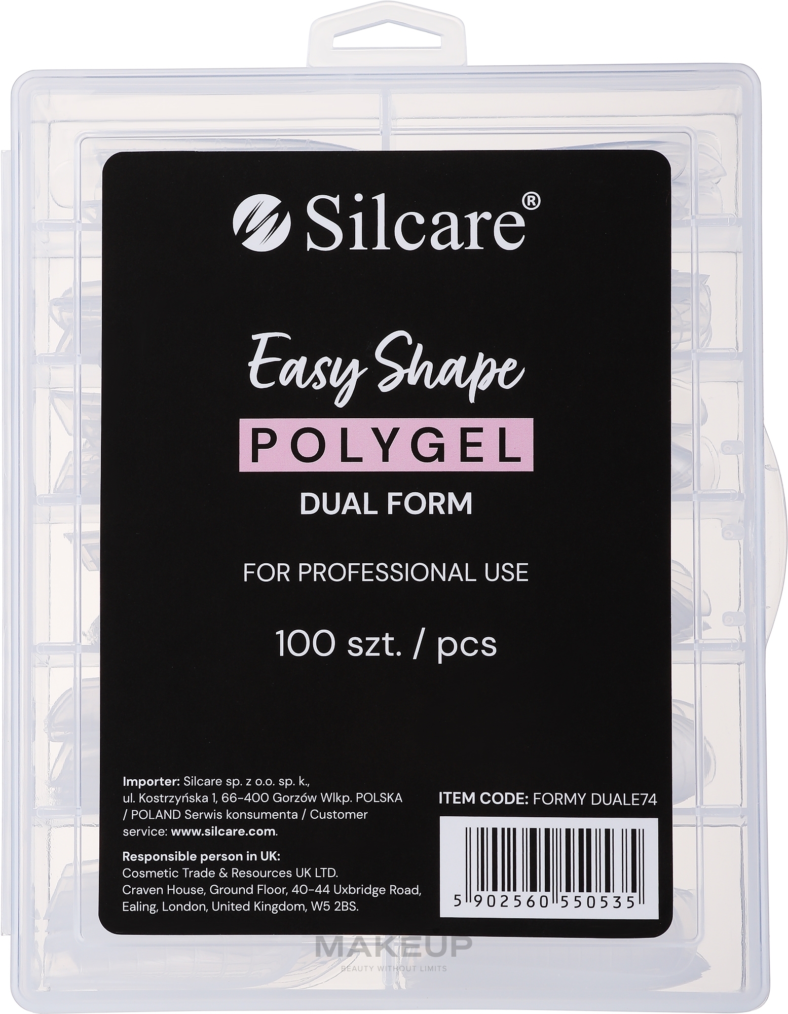 Reusable Nail Extension Forms - Silcare Easy Shape Polygel Dual Form — photo 100 szt.