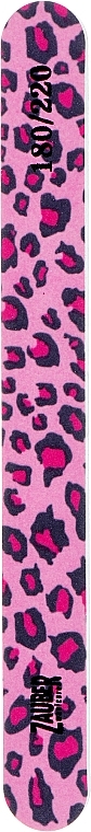 Narrow Nail File, colored, pink leopard, 180/220, 03-013A - Zauber — photo N1