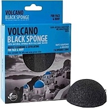 Fragrances, Perfumes, Cosmetics Face Cleansing Konjac Sponge, 7.5 cm - Santo Volcano Spa Volcano Black Sponge