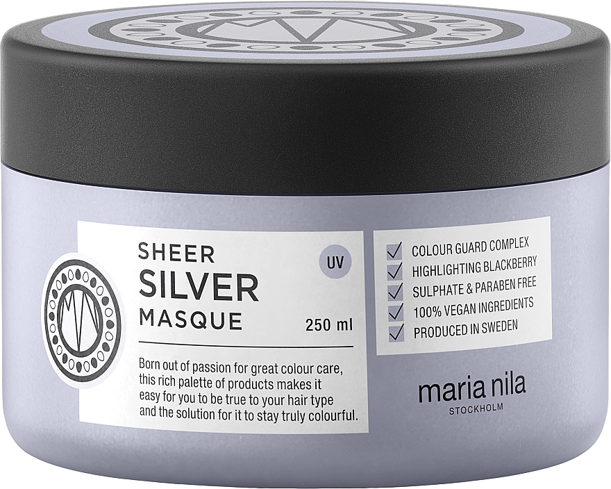 Anti-Yellow Mask for Coloured Hair - Maria Nila Sheer Silver Masque — photo N1