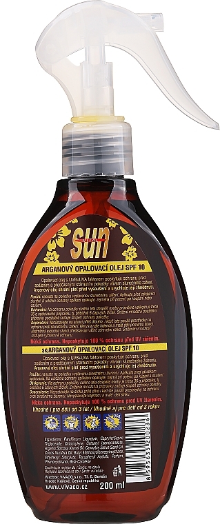 Tanning Oil - Vivaco Sun Argan Oil SPF 10 — photo N2