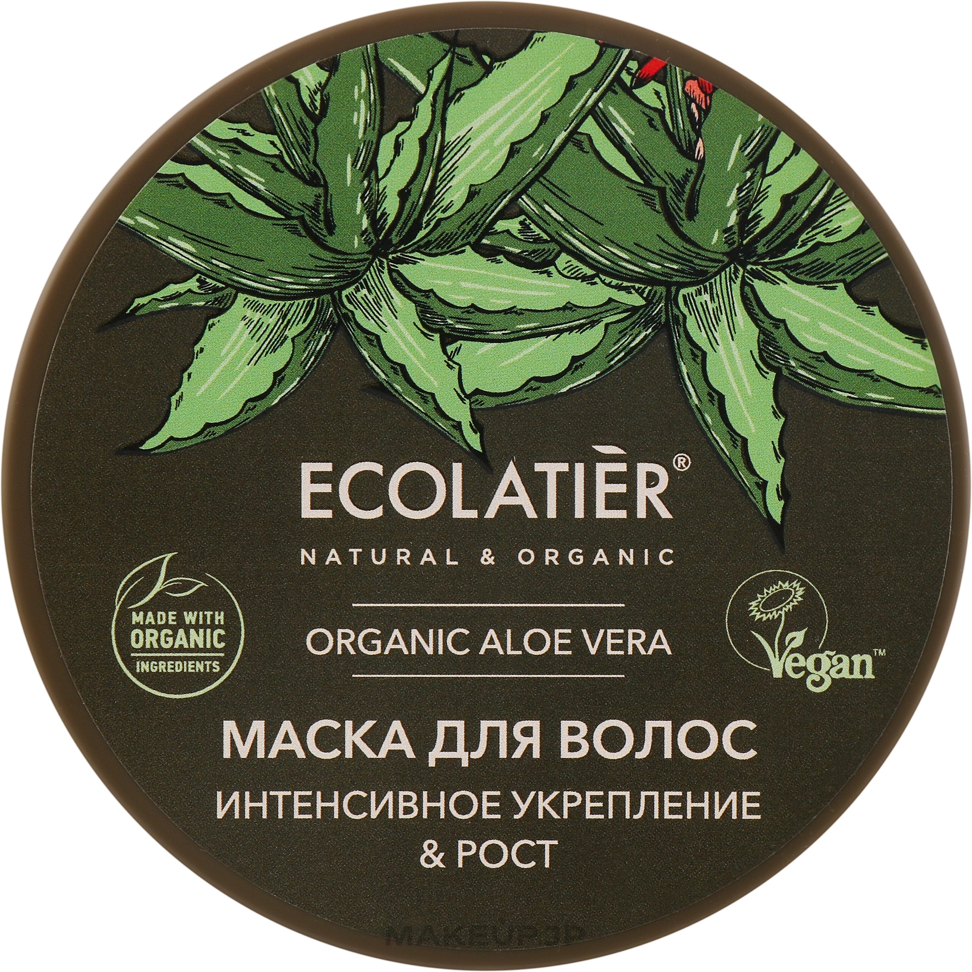 Hair Mask "Intensive Strengthening and Growth" - Ecolatier Organic Aloe Vera Hair Mask — photo 250 ml