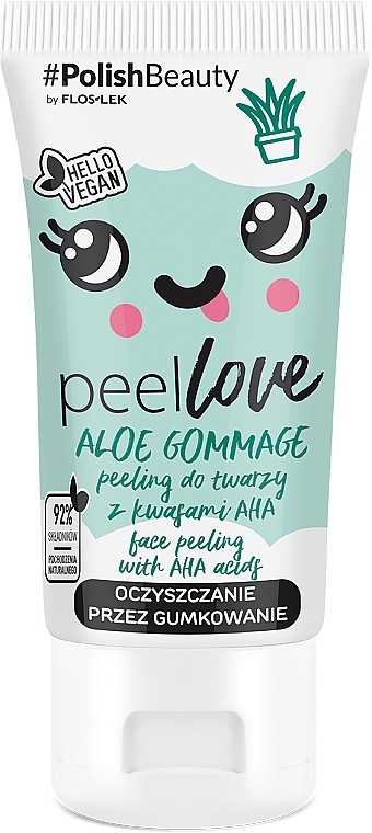 AHA Gommage Face Peeling - Floslek peelLOVE Aloe Gommage Face Peeling With AHA Acids — photo N1