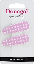 Fragrances, Perfumes, Cosmetics 2-Piece Pink Polka Dot Hair Clip - Donegal FA-5624