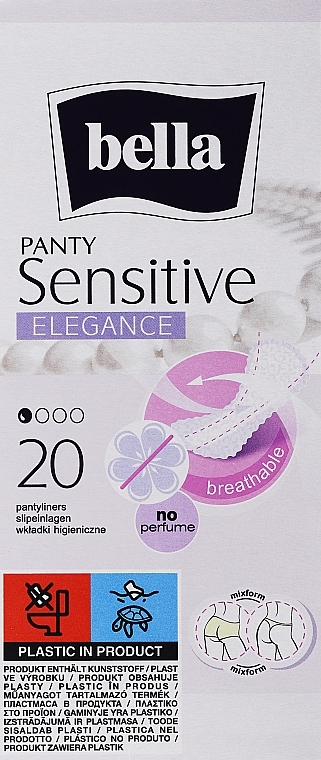 Pantiliners Panty Sensitive Elegance, 20 pcs - Bella — photo N1