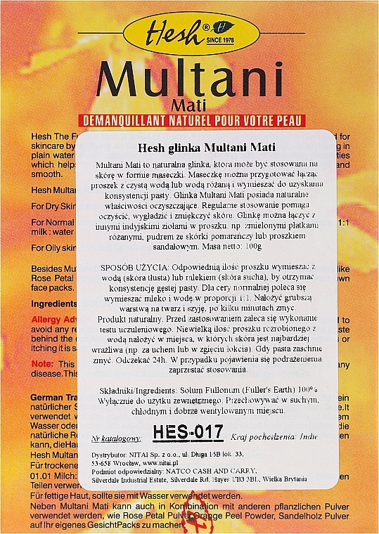 Face Cleanser - Hesh Multani Mati Natural Cleancer for Skin — photo N2