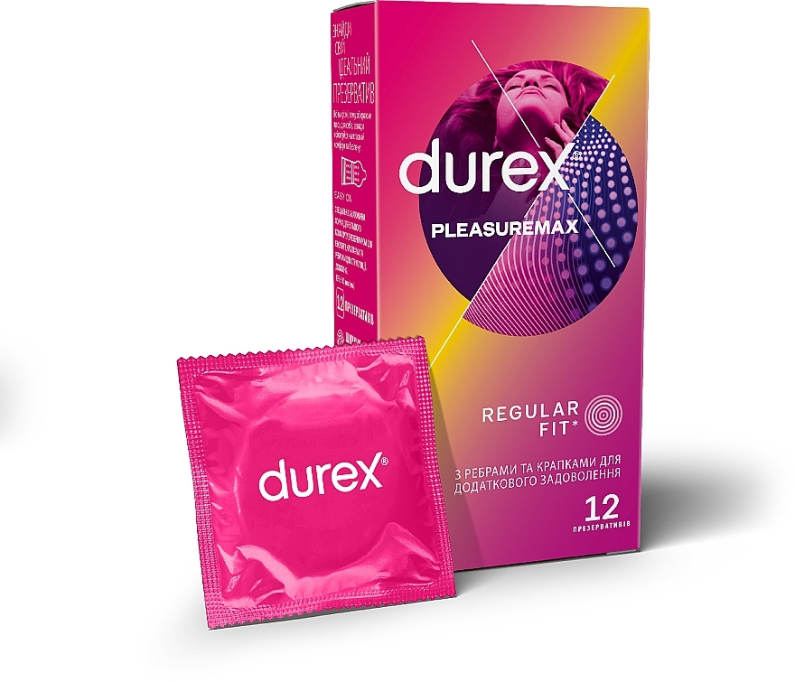 Condoms, 12 pcs - Durex Pleasuremax — photo N1