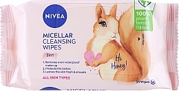 Fragrances, Perfumes, Cosmetics Biodegradable Micellar Makeup Remover Wipes - NIVEA Biodegradable Micellar Cleansing Wipes 3 In 1 Squirrel