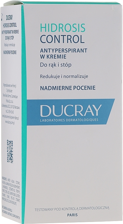 Creamy Hand & Foot Antiperspirant - Ducray Hidrosis Control Antiperspirant Cream — photo N1