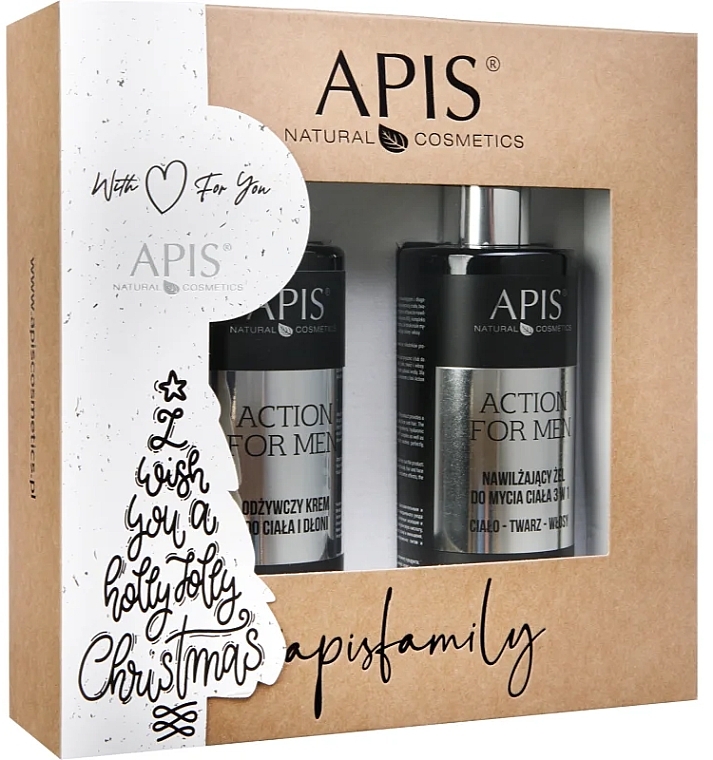 Set - APIS Professional Action For Men Gift Set (h/b/cr/300ml+sh/gel/300ml) — photo N1