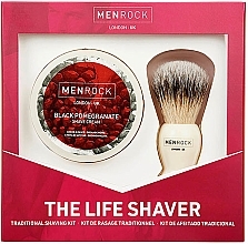 Fragrances, Perfumes, Cosmetics Set - Men Rock The Life Shaver Black Pomegranate Kit (brush/1pcs + sh/cr/100ml)