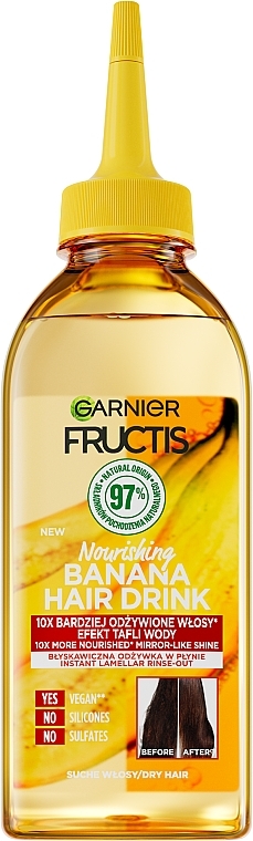 Banana Conditioner for Dry Hair - Garnier Fructis Hair Drink Banana — photo N2