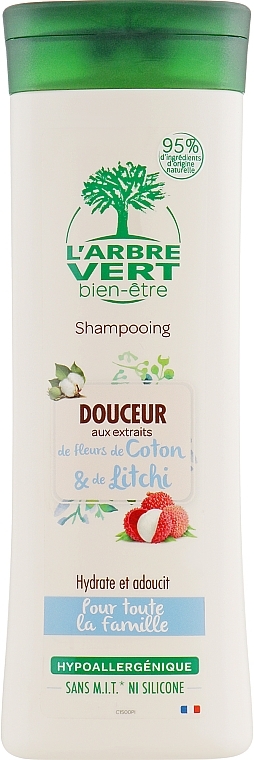 Softening Shampoo with Lychee and Cotton Flower Extracts - L'Arbre Vert Shampoo — photo N1