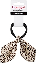 Fragrances, Perfumes, Cosmetics Hair Tie FA-5621, beige leopard print bow - Donegal