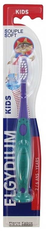 Splash Kids Toothbrush, 2-6 years, green and purple - Elgydium Kids Splash 2-6 Years — photo N1