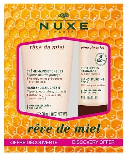 Shaving Set - Nuxe Reve De Miel (h/cr/30ml + lip/stick/4g) — photo N1