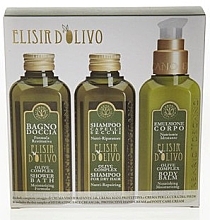 Fragrances, Perfumes, Cosmetics Set - Erbario Toscano Olive Complex (Shower Bath/125ml + Shampoo/125ml + Body Balm/125ml)