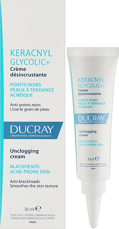 Cleansing Anti-Blackhead Cream - Ducray Keracnyl Glycolic + Unclogging Cream — photo N2
