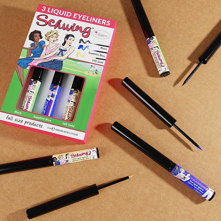 Set - theBalm Ladies Schwing Liquid Eyeliner Trio (eye/liner/3x1.7ml) (1.7 ml) — photo N9