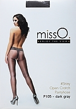 Crotchless Tights with Silicone Belt, gray - MissO — photo N1