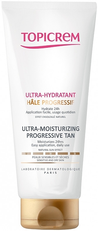 Moisturizing Self-Tanning Milk for Dry & Sensitive Skin - Topicrem Ultra-Moisturizing Progressive Tan — photo N1