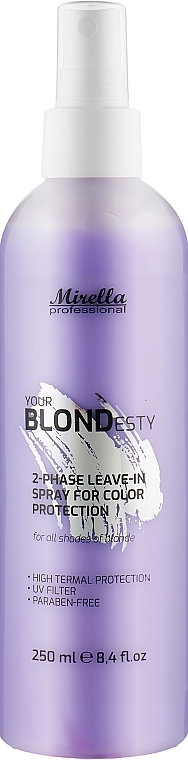 Blonde Color Protection Spray with Thermal Protection - Mirella Professional 2-Phase Leave-In Spray For Color Protection — photo N1