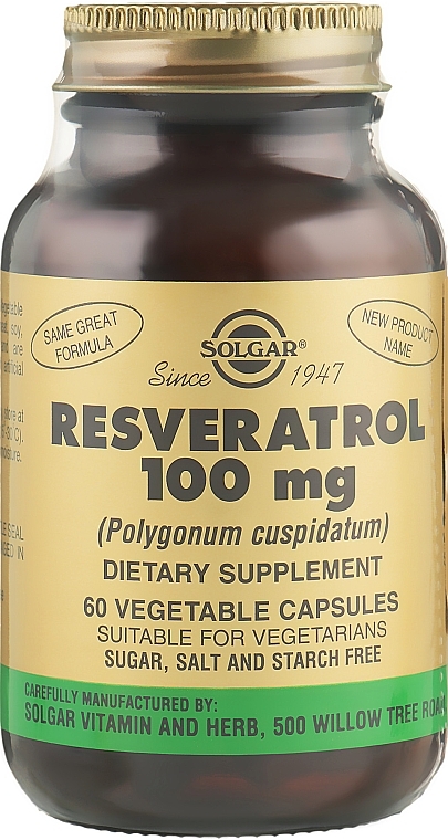 Resveratrol Dietary Supplement - Solgar Resveratrol 100 mg — photo N1