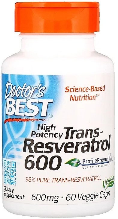 High Potency Trans-Resveratrol, 600mg, capsules - Doctor's Best — photo N1