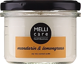 Fragrances, Perfumes, Cosmetics Scented candle "Mandarin and Lemongrass" - Melli Care Mandarin & Lemongrass Soy Wax Scented Candle