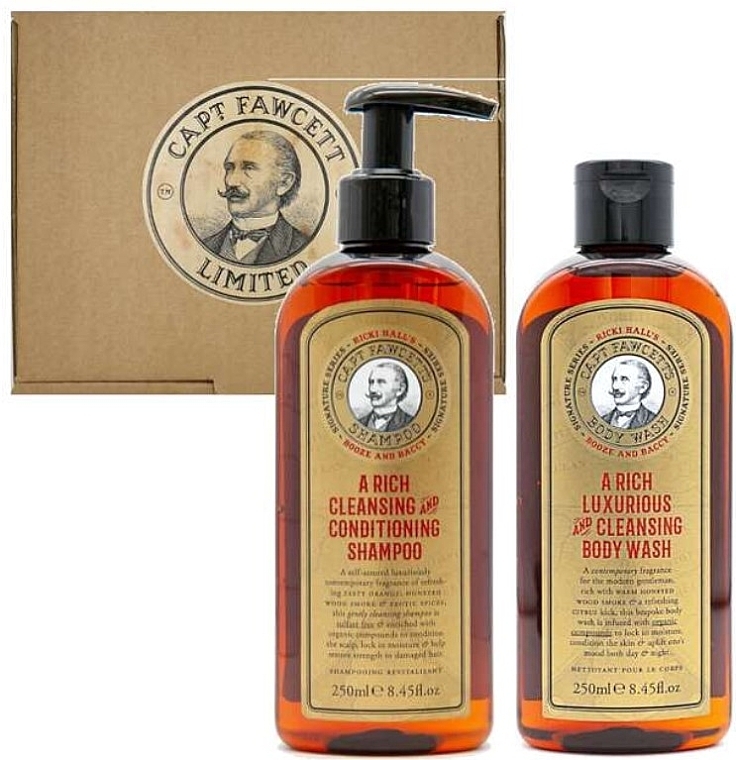 Set - Captain Fawcett Ricki Hall's Booze & Baccy Wash Set (sh/gel/250ml + shm/250ml) — photo N1