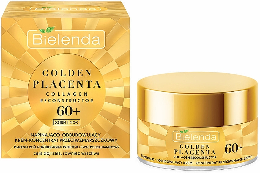 Anti-Wrinkle Lifting & Revitalizing Concentrate Cream 60+ - Bielenda Golden Placenta Collagen Reconstructor — photo N1