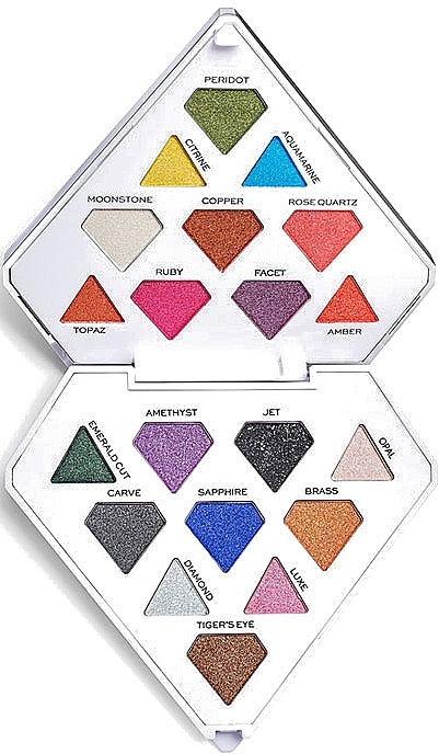 Eyeshadow Palette, 20 shades - I Heart Revolution Diamond Bright Palette — photo N1