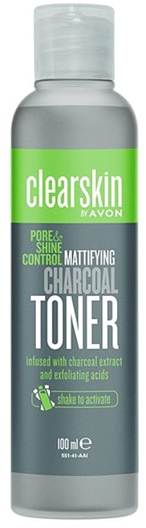 Mattifying Face Toner 'Pore & Shine Control' - Avon ClearSkin Pore & Shine Control Mattifying Charcoal Toner — photo N3