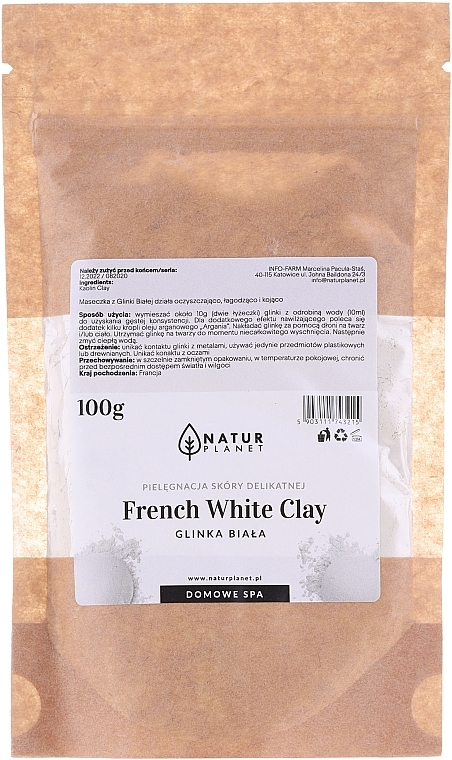 Face Mask - Natur Planet French White Clay — photo N1