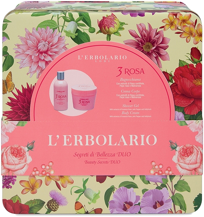 L'Erbolario Acqua Di Profumo 3 Rosa - Kit (cr/200ml + sh/gel/250ml) — photo N1