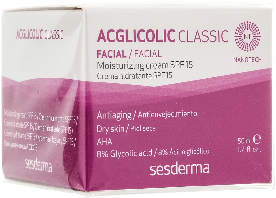Moisturizing Cream - SesDerma Laboratories Acglicolic Classic Moisturizing Cream SPF 15 — photo N1