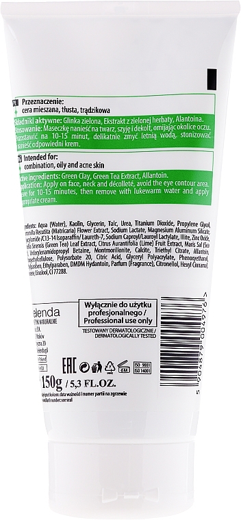 Antibacterial Face Mask with Green Algae - Bielenda Professional Face Program Antibacterial Face Mask with Green Clay — photo N2