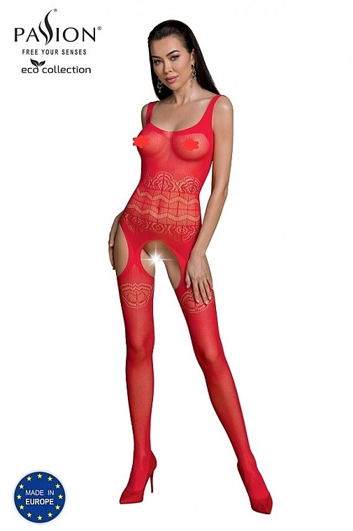 Bodystocking, ECO BS005, red - Passion — photo N1