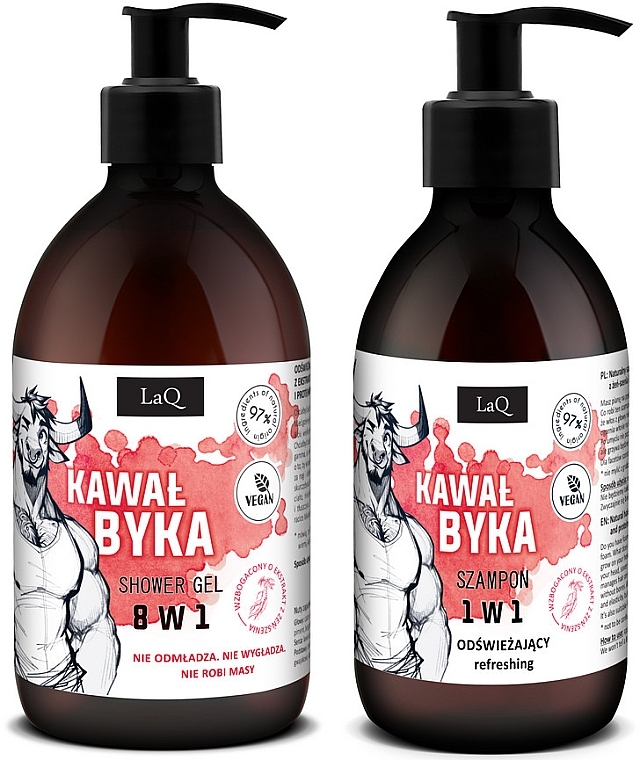 Kawal Byka メンズ セット - LaQ (sh/gel/500ml + shm/300ml) — photo N1