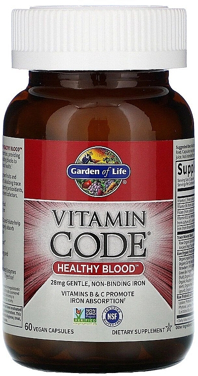 Food Supplement - Garden of Life Vitamin Code Healthy Blood — photo N2