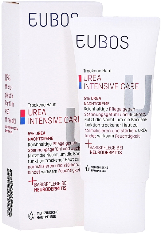 5% Urea Night Cream for Dry Skin - Eubos Med Urea Intensive Care 5% Urea Night Cream — photo N1