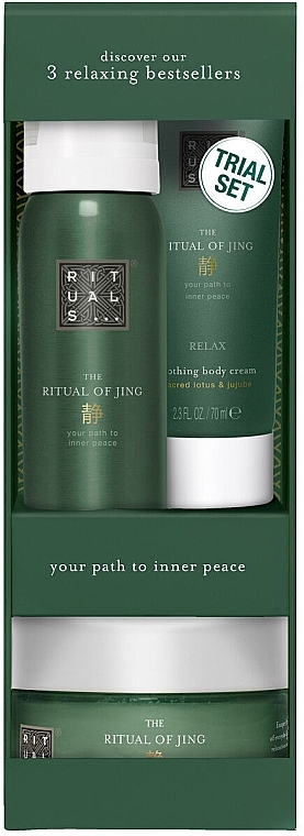 Set - Rituals The Ritual of Jing Trial Set (foam/50ml + cr/70ml + scr/125g) — photo N1