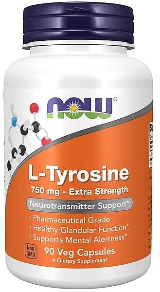 Amino Acid 'L-Tyrosine', 750 mg - Now Foods L-Tyrosine Extra Strength — photo N3