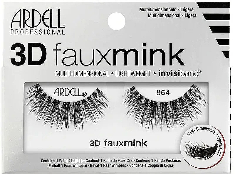 False Lashes - Ardell 3D Faux Mink 864 Black — photo N3