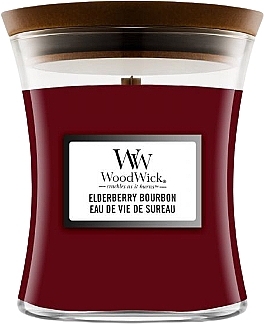 Scented Candle with Bourbon, Fruits & Wood Scent - Woodwick Ellipse Elderberry Bourbon — photo N4