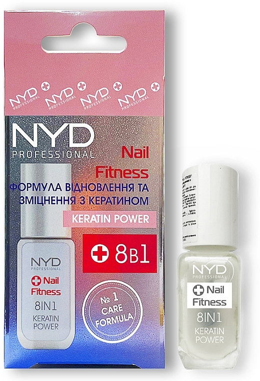 Renewal & Strength Nail Treatment with Keratin - NYD Professional Nail Fitness Keratin Power 8in1 — photo N3